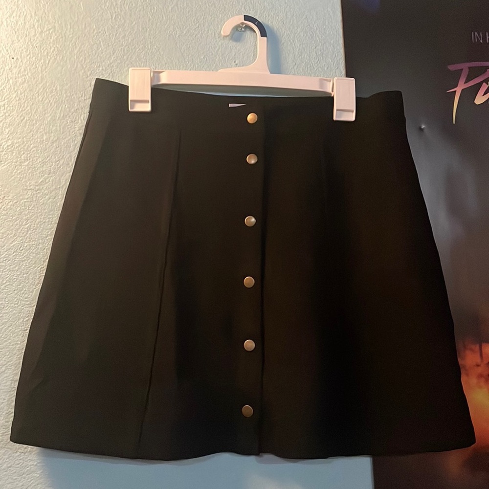 XL High Waisted Black cotton Skirt